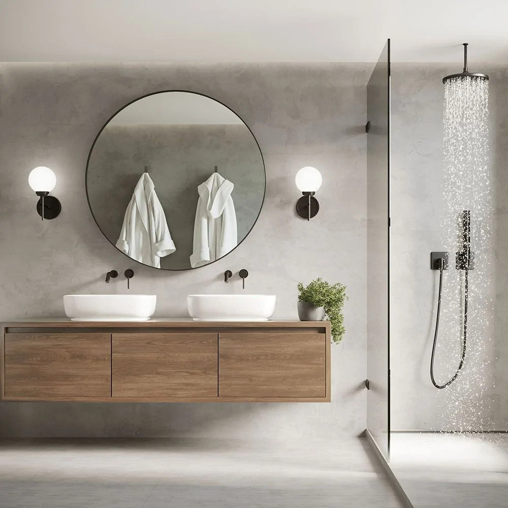 Spa Porto Matt Black Single Wall Light - SPA-31306-MBLK