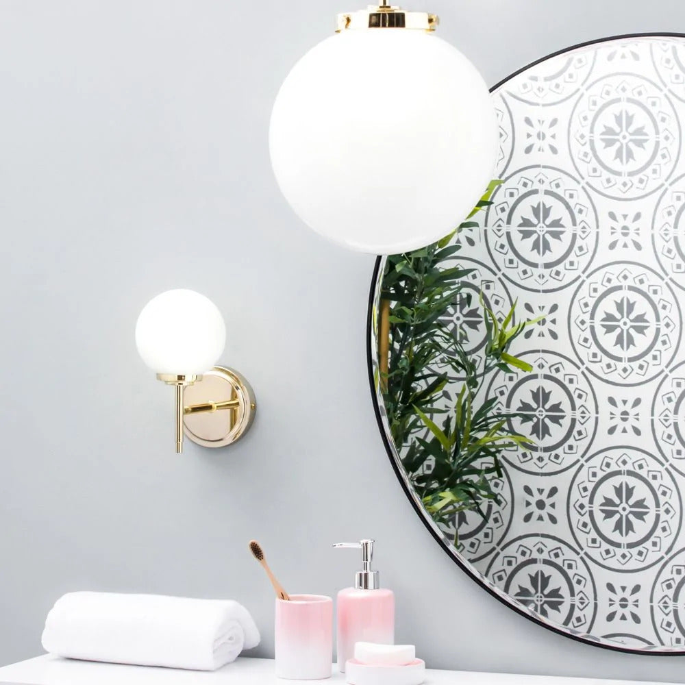 Spa Porto Shiny Brass Semi-Flush Single Ceiling Light - SPA-31309-BRS