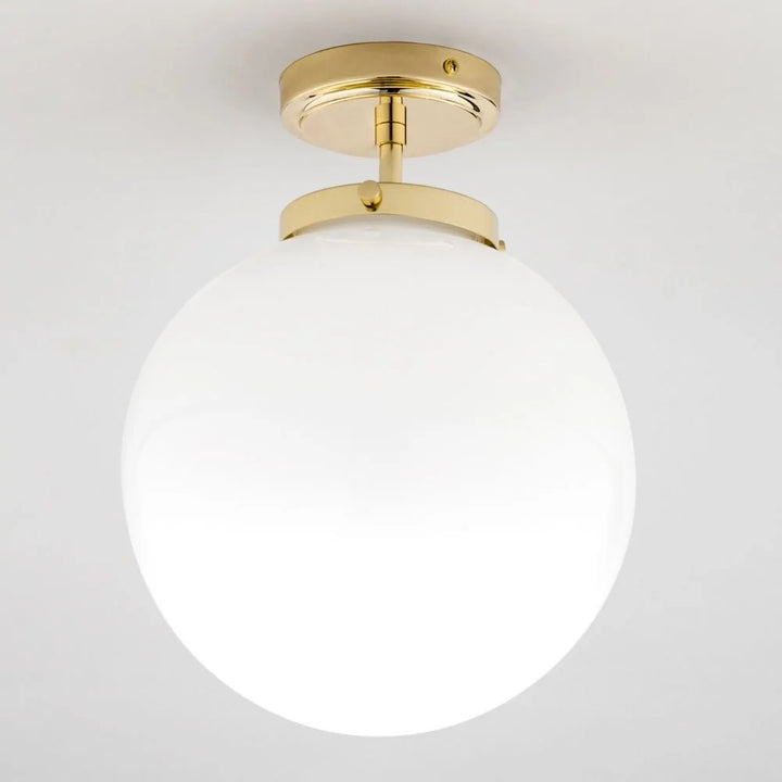 Spa Porto Shiny Brass Semi-Flush Single Ceiling Light - SPA-31309-BRS
