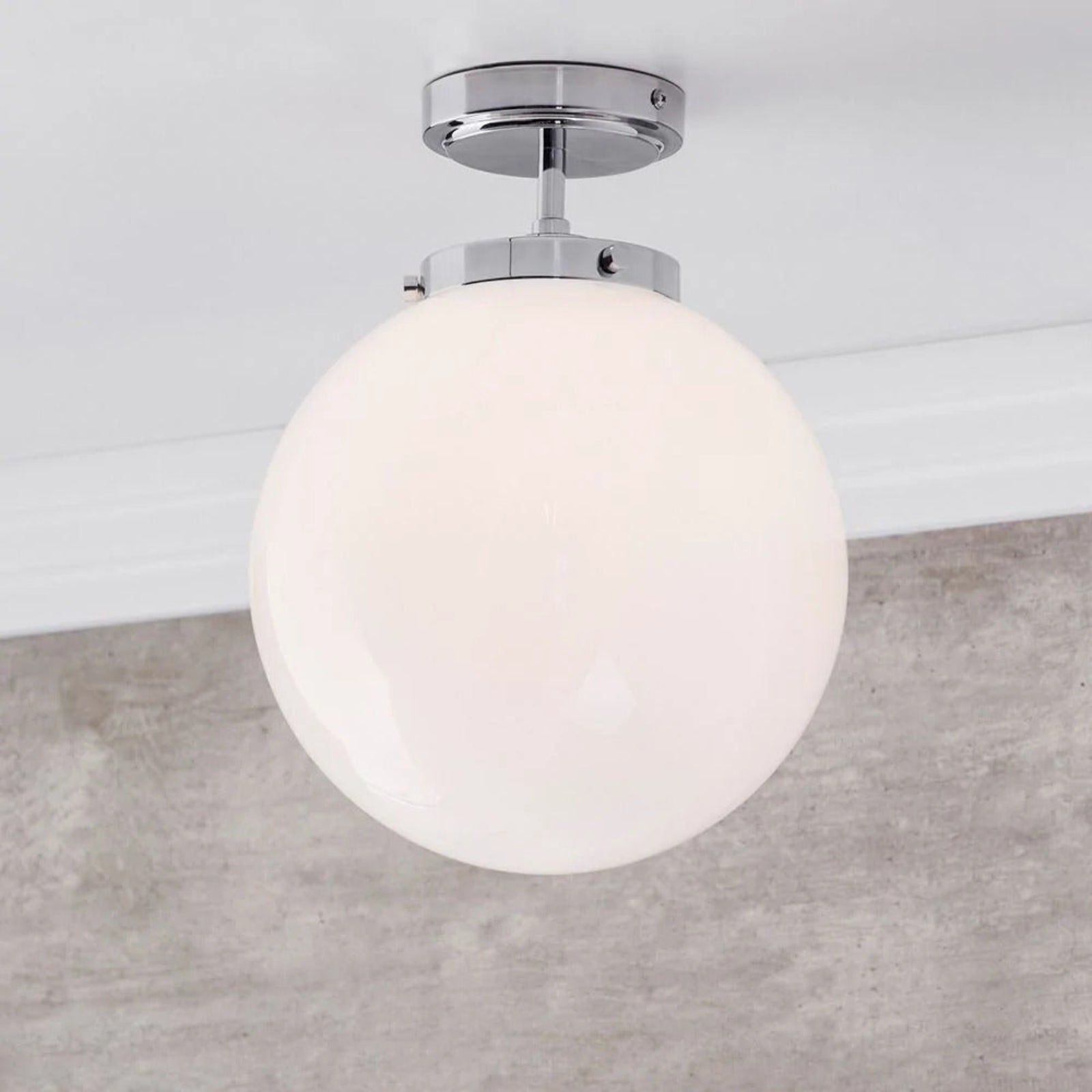 Spa Porto Chrome Semi-Flush Single Ceiling Light - SPA-31309-CHR