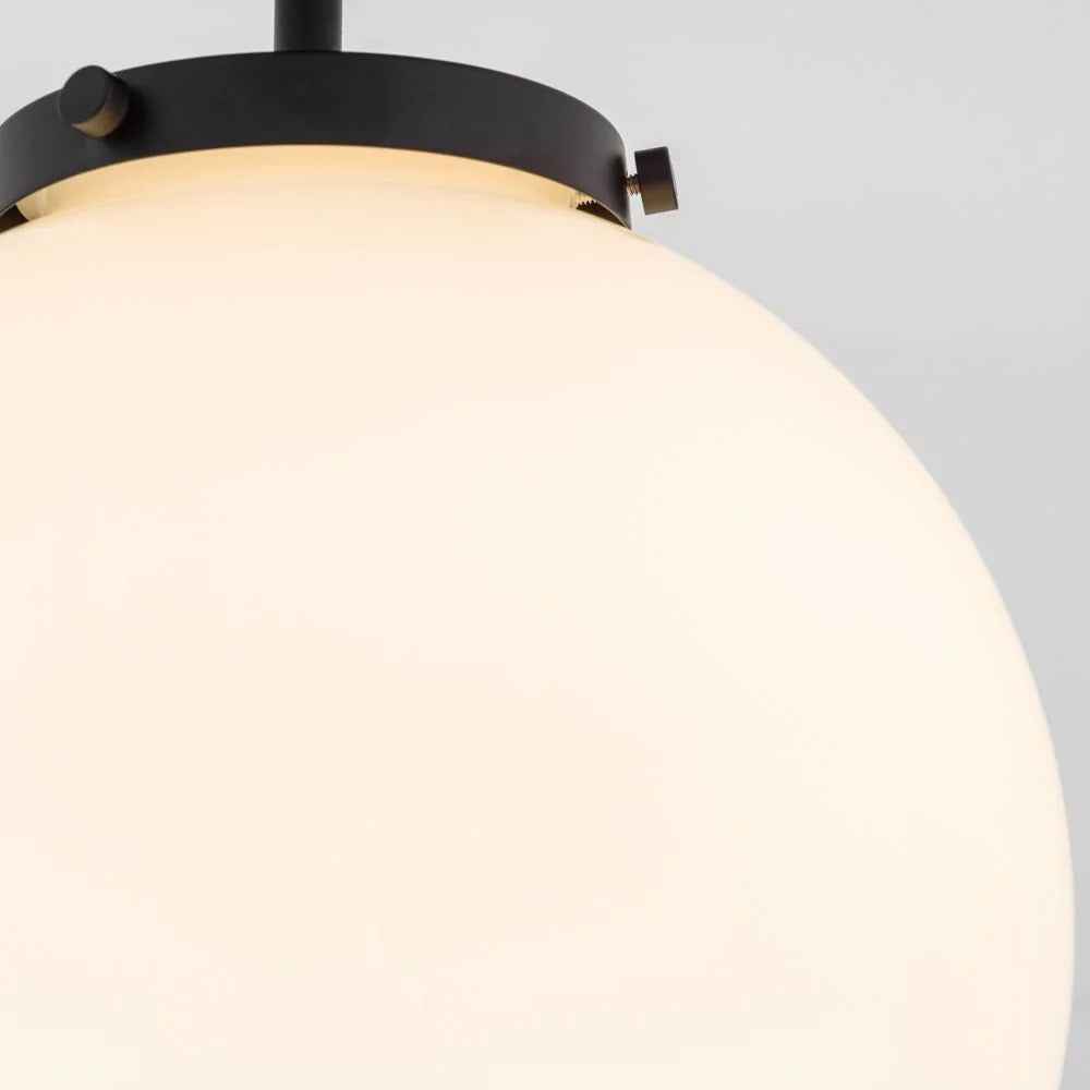 Spa Porto Matt Black Semi-Flush Single Ceiling Light - SPA-31309-MBlk