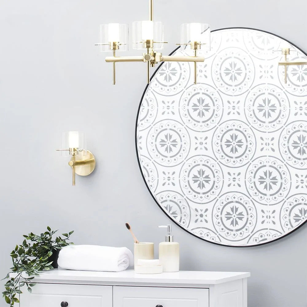 Spa Gene Satin Brass Cylinder Wall Light - SPA-31725-SBRS