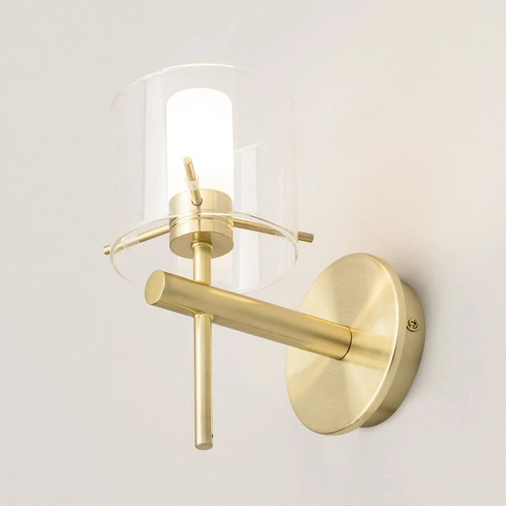 Spa Gene Satin Brass Cylinder Wall Light - SPA-31725-SBRS