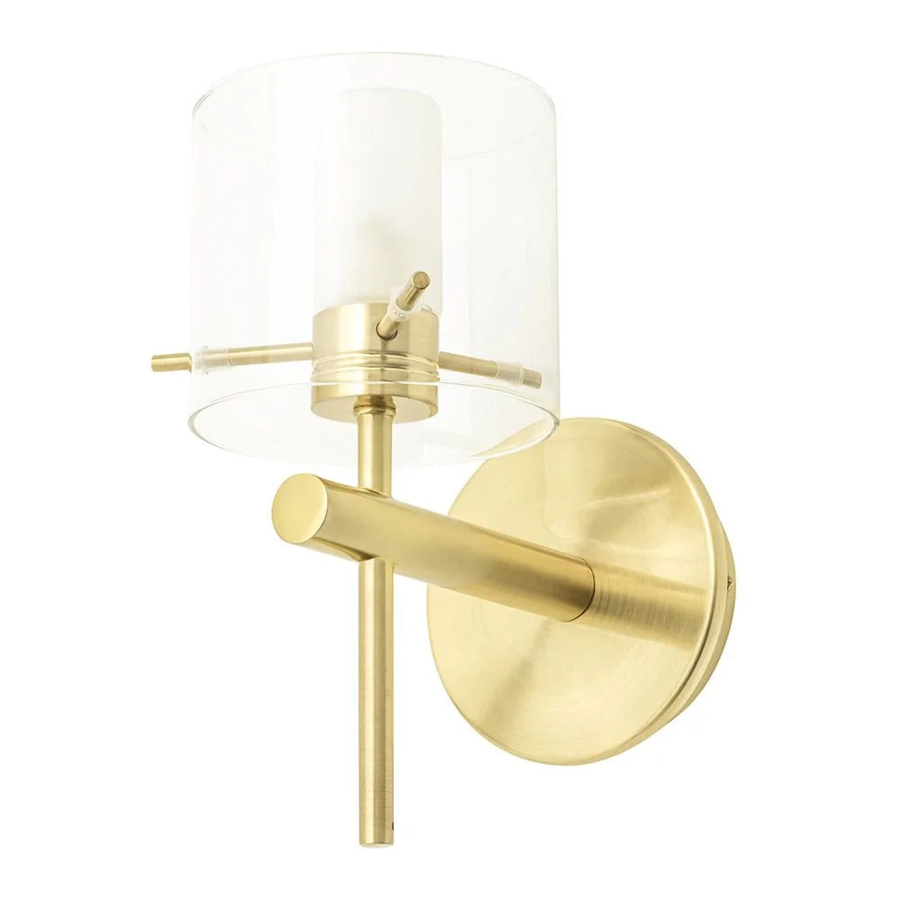 Spa Gene Satin Brass Cylinder Wall Light - SPA-31725-SBRS