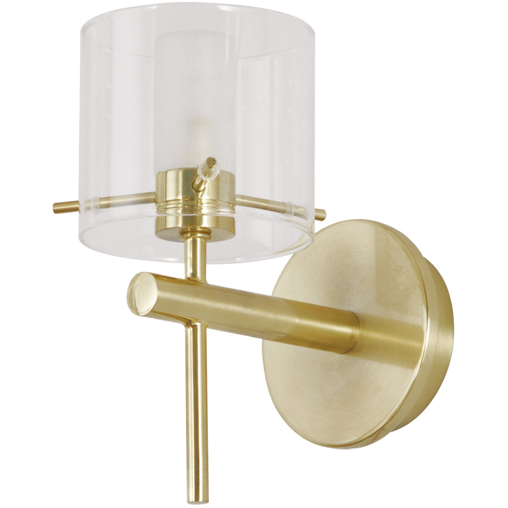 Spa Gene Satin Brass Cylinder Wall Light - SPA-31725-SBRS