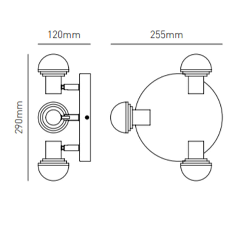 Spa Milan Chrome 3 LED Plate Ceiling light - SPA-31733-CHR