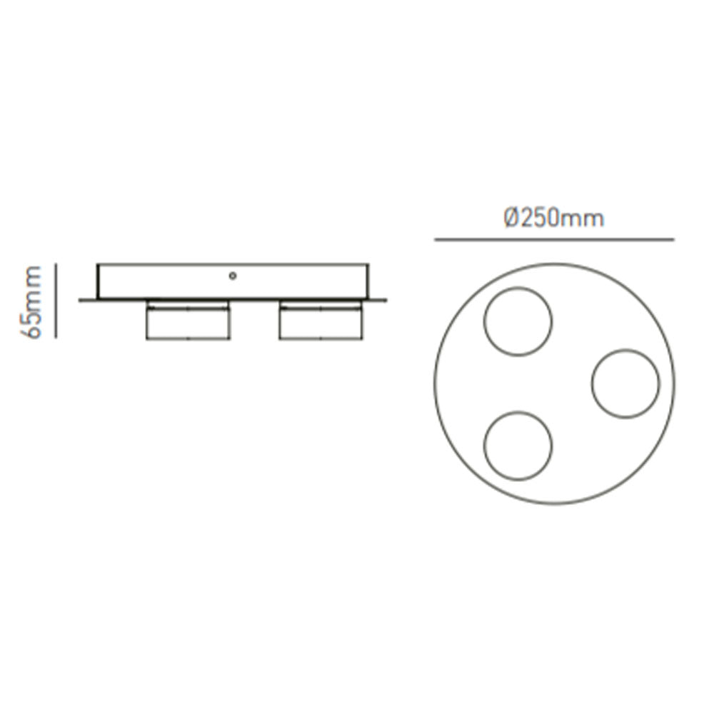 Spa Amalfi Chrome 3 LED Plate Flush Light - SPA-31736-CHR
