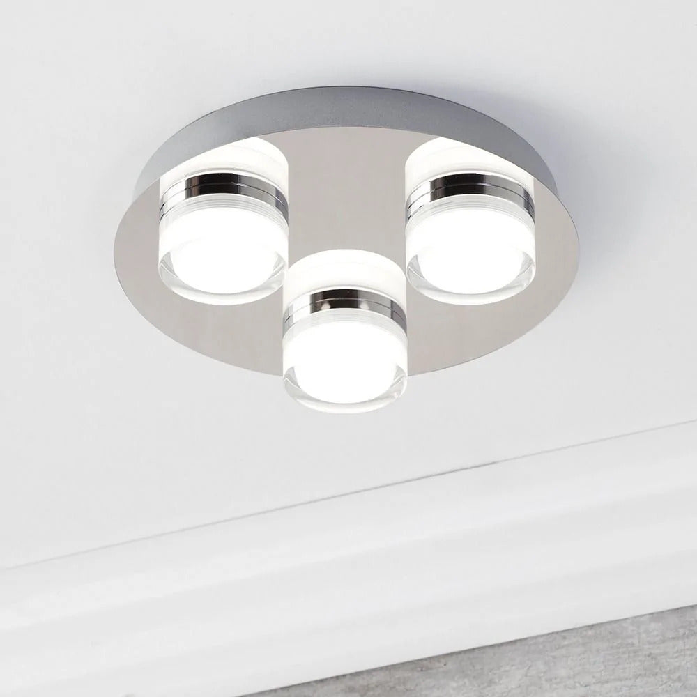 Spa Amalfi Chrome 3 LED Plate Flush Light - SPA-31736-CHR