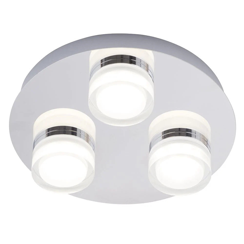 Spa Amalfi Chrome 3 LED Plate Flush Light - SPA-31736-CHR