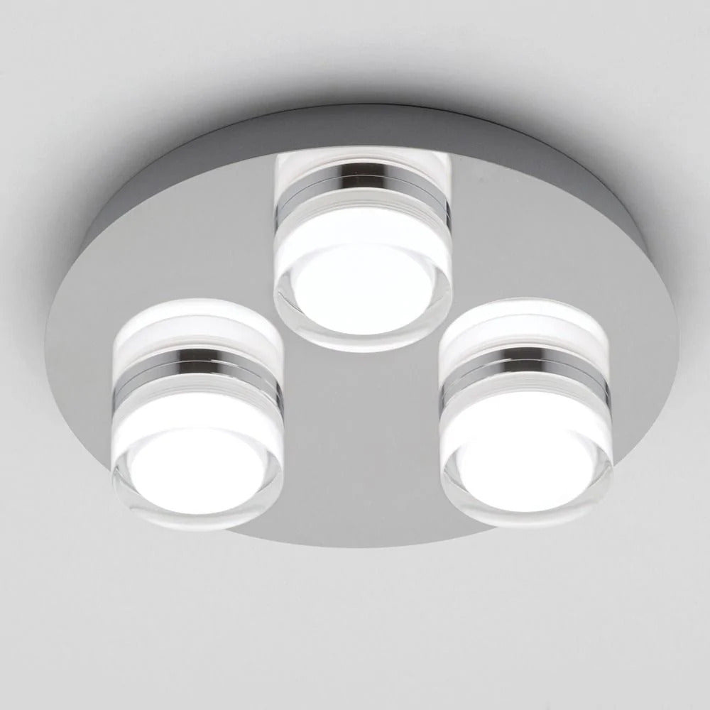 Spa Amalfi Chrome 3 LED Plate Flush Light - SPA-31736-CHR
