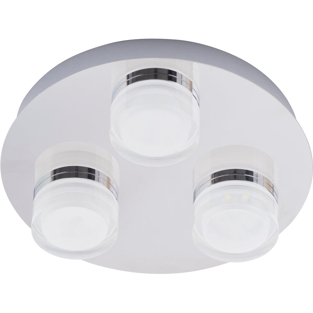 Spa Amalfi Chrome 3 LED Plate Flush Light - SPA-31736-CHR