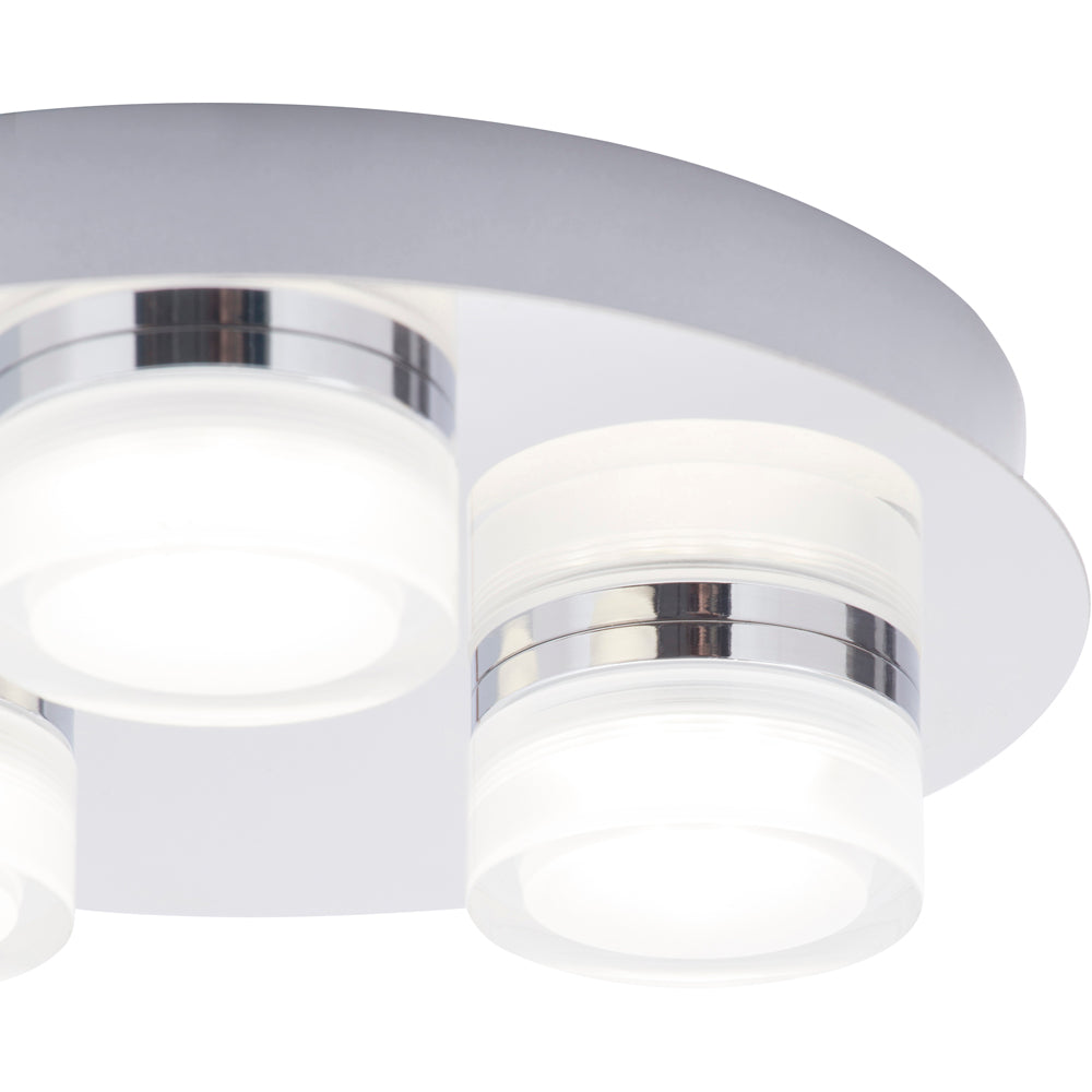 Spa Amalfi Chrome 3 LED Plate Flush Light - SPA-31736-CHR