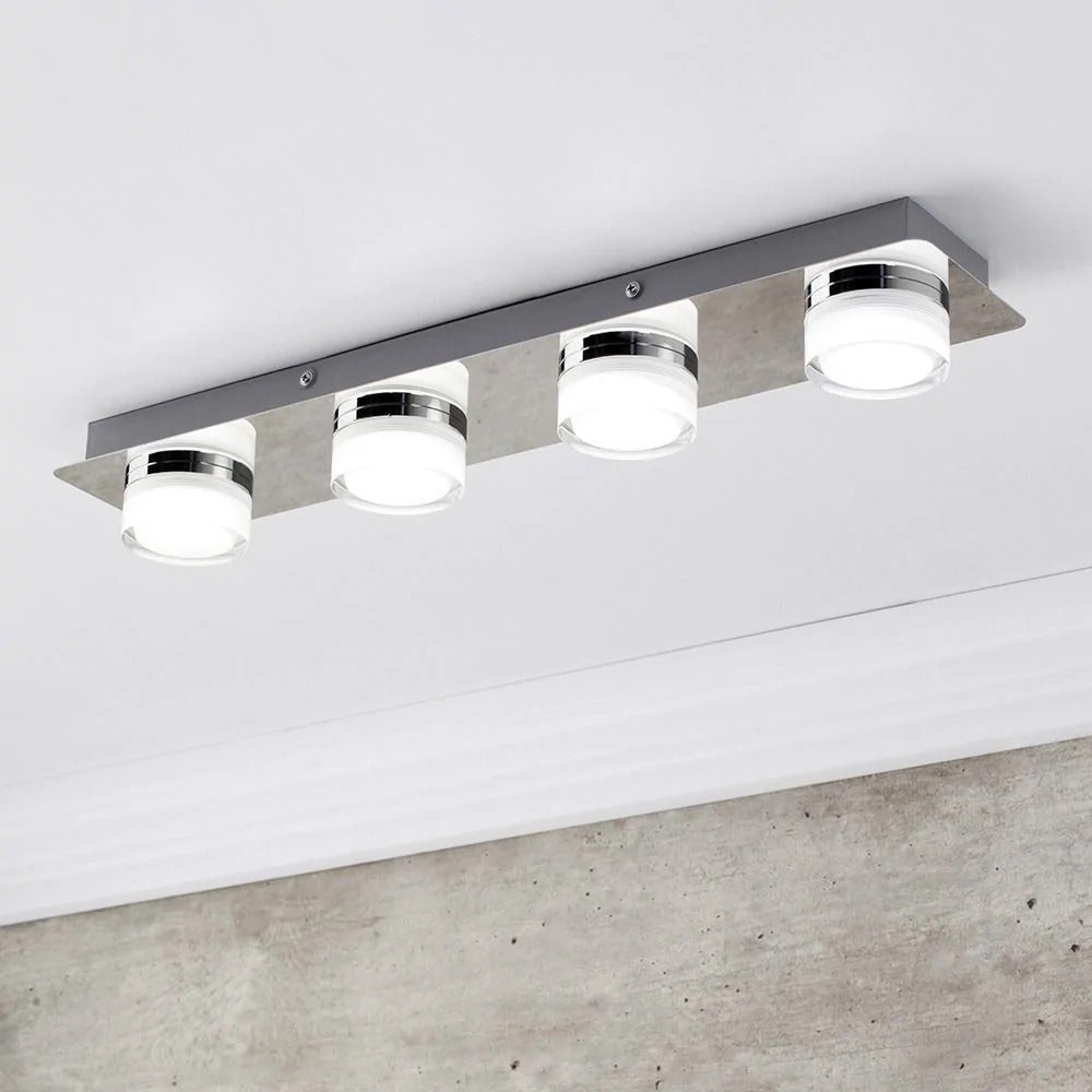 Spa Amalfi Chrome 4 LED Flush Bar Light - SPA-31737-CHR