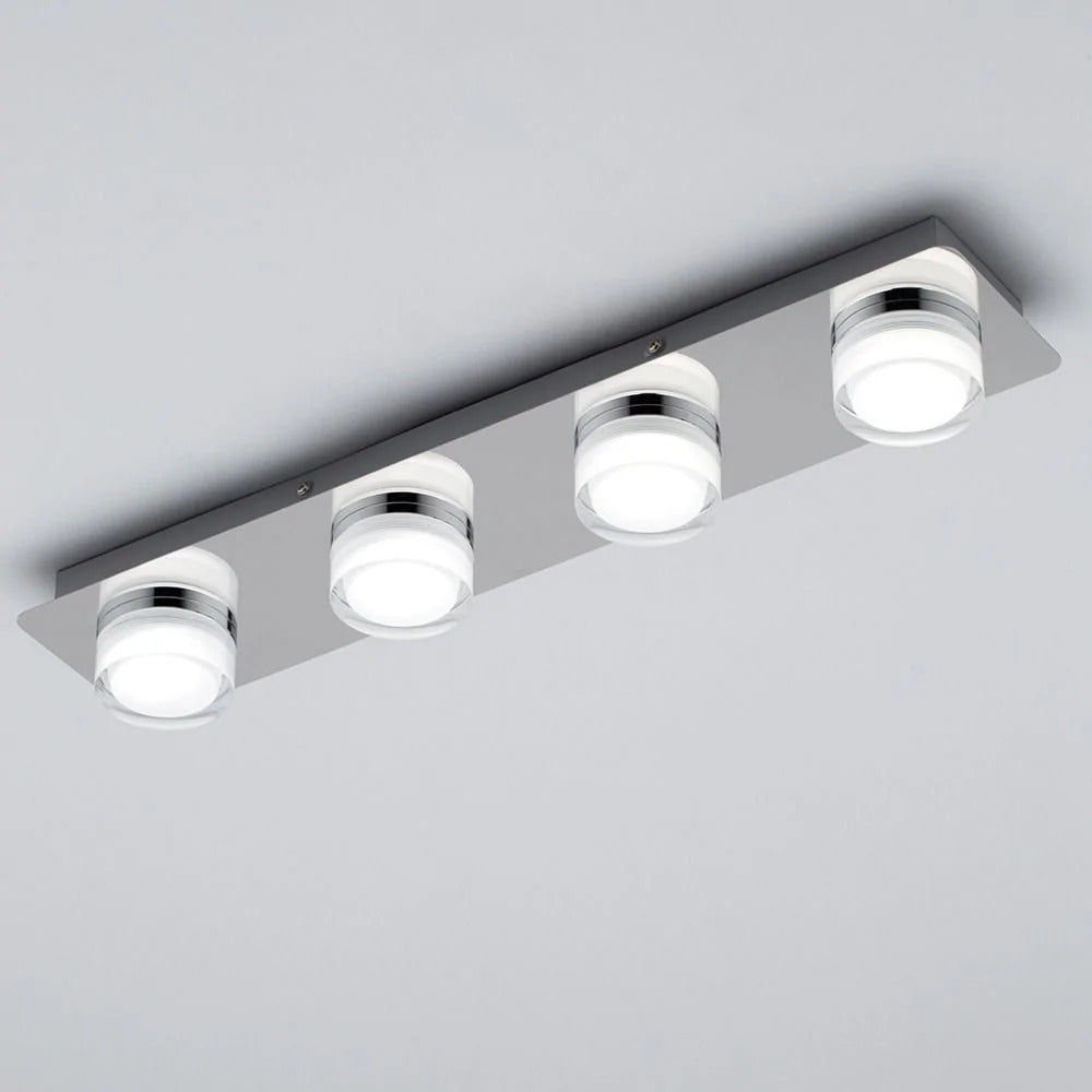 Spa Amalfi Chrome 4 LED Flush Bar Light - SPA-31737-CHR