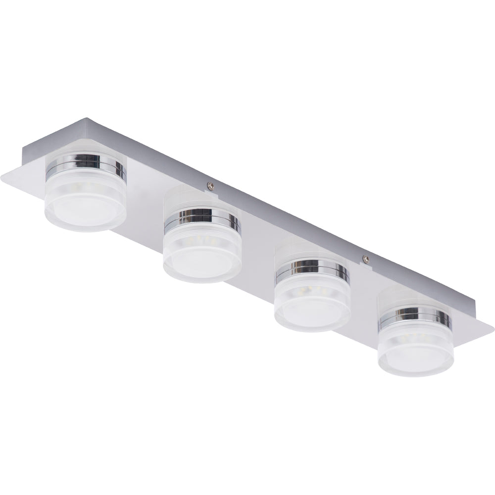 Spa Amalfi Chrome 4 LED Flush Bar Light - SPA-31737-CHR