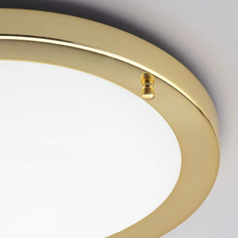 Spa Delphi Shiny Brass Large LED Flush Ceiling Light - SPA-34047-BRS