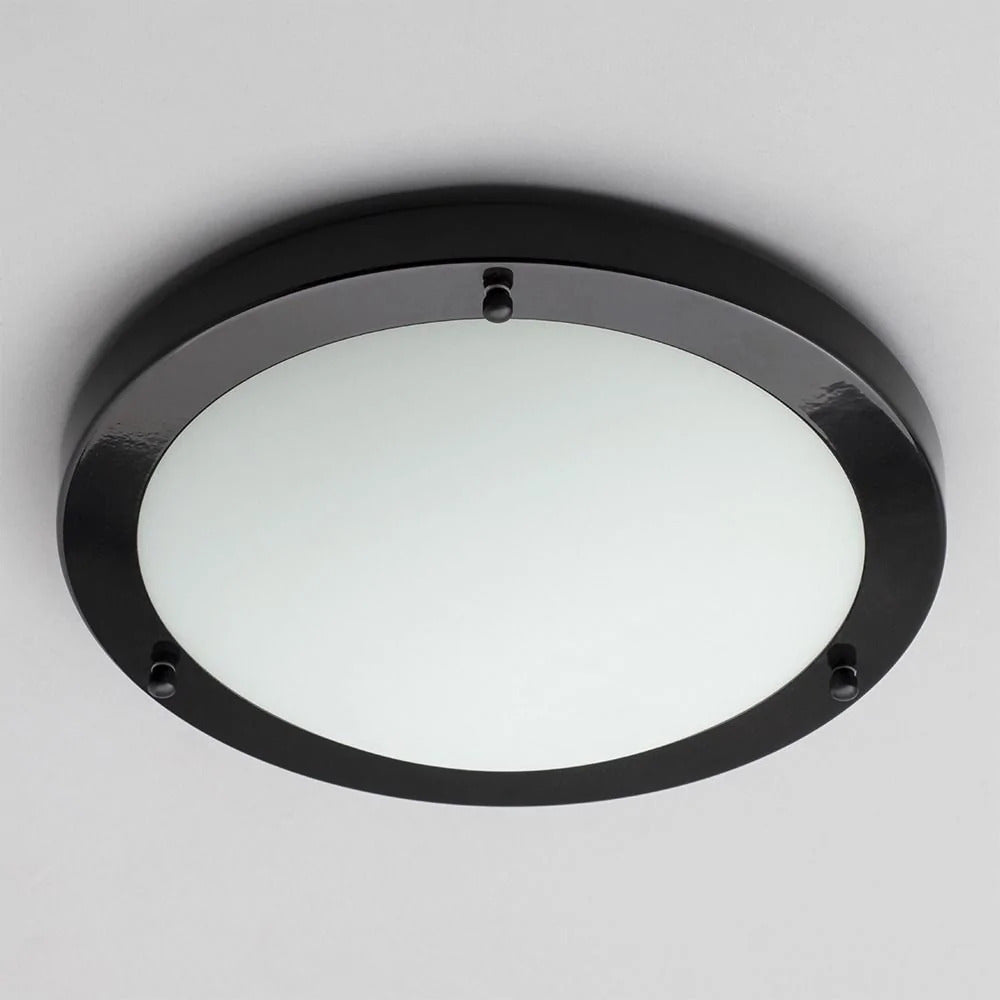 Spa Delphi Satin Black Large LED Flush Ceiling Light - SPA-34047-SBLK