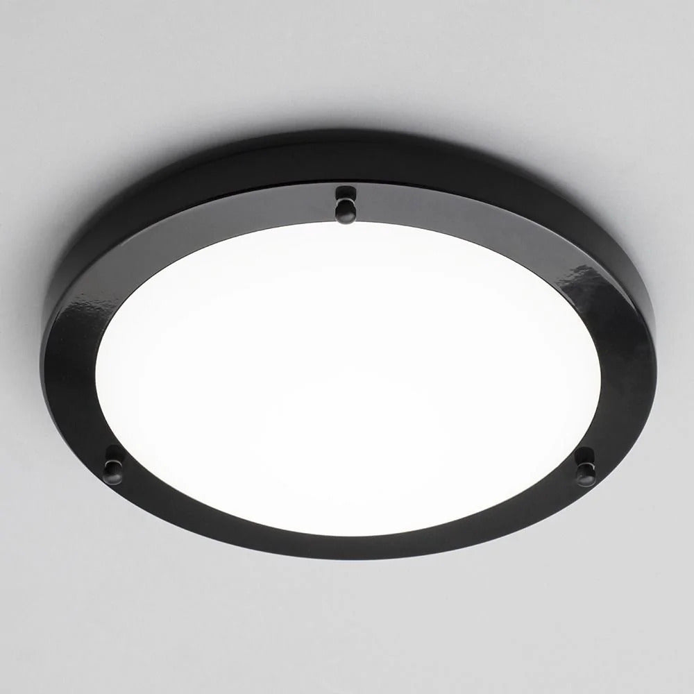 Spa Delphi Satin Black Large LED Flush Ceiling Light - SPA-34047-SBLK