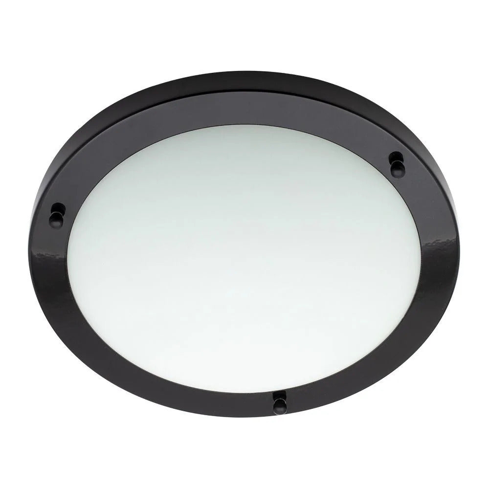 Spa Delphi Satin Black Large LED Flush Ceiling Light - SPA-34047-SBLK
