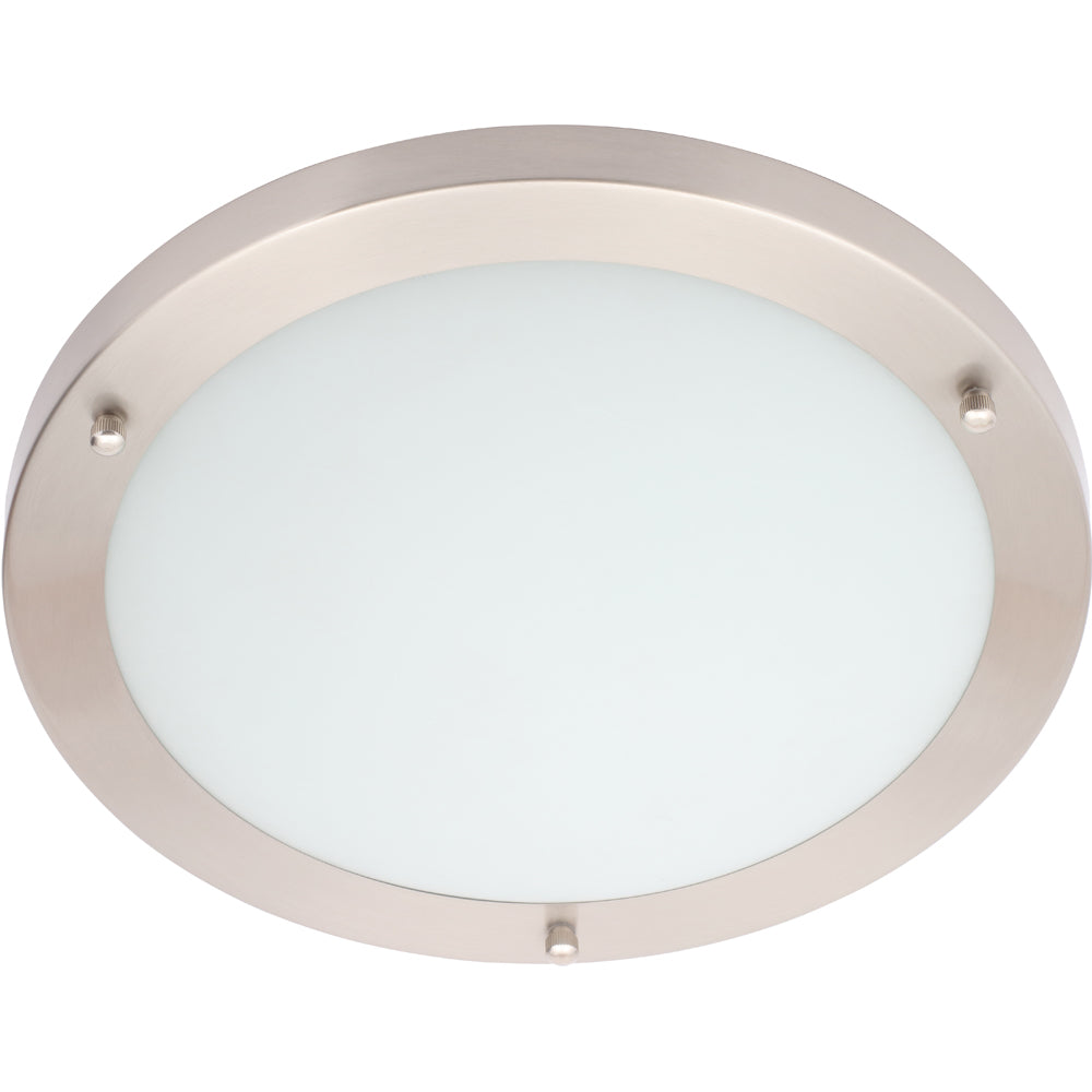 Spa Delphi Satin Nickel Large LED Flush Ceiling Light - SPA-34047-SNIC