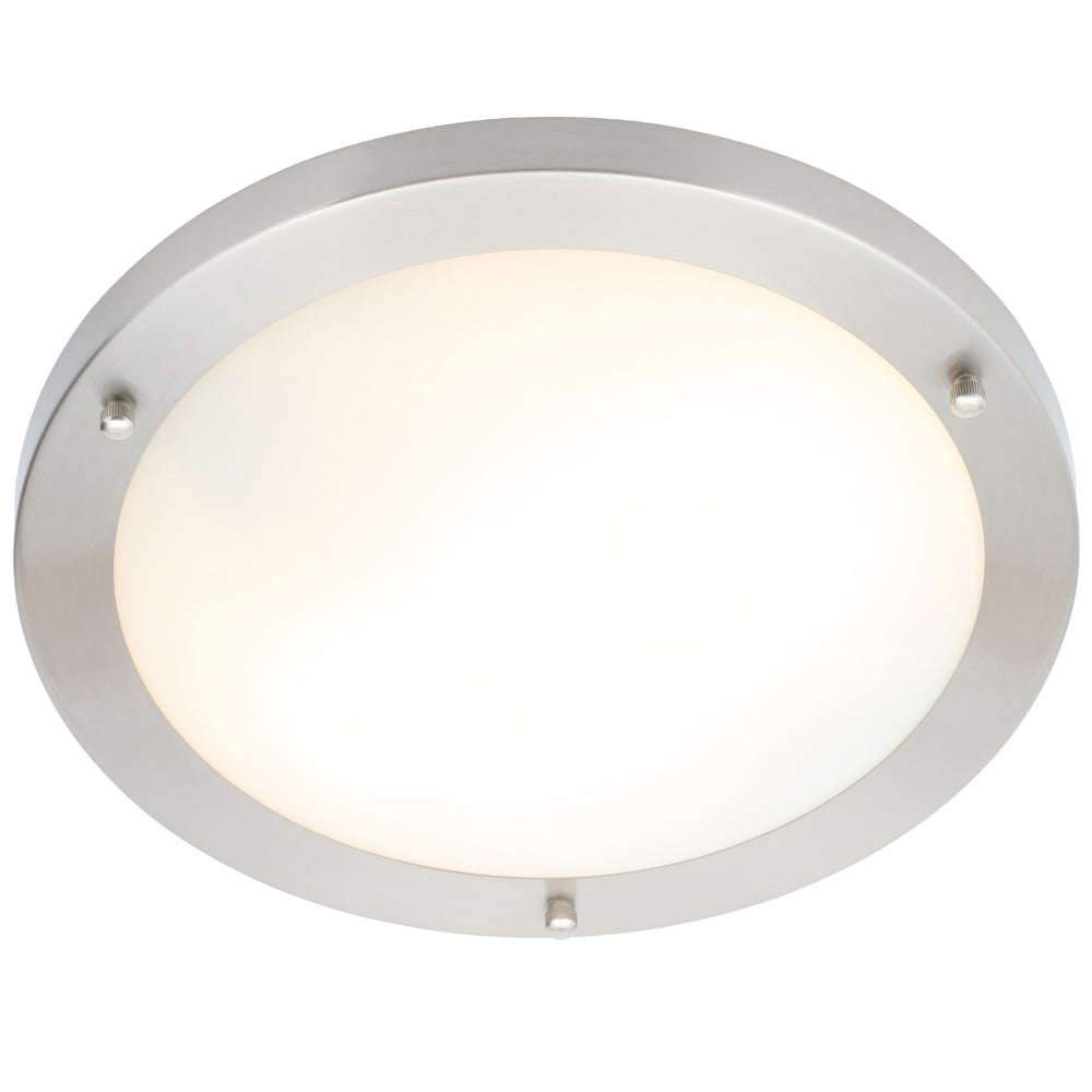 Spa Delphi Satin Nickel Large LED Flush Ceiling Light - SPA-34047-SNIC