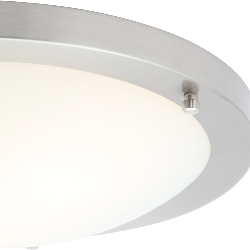 Spa Delphi Satin Nickel Large LED Flush Ceiling Light - SPA-34047-SNIC