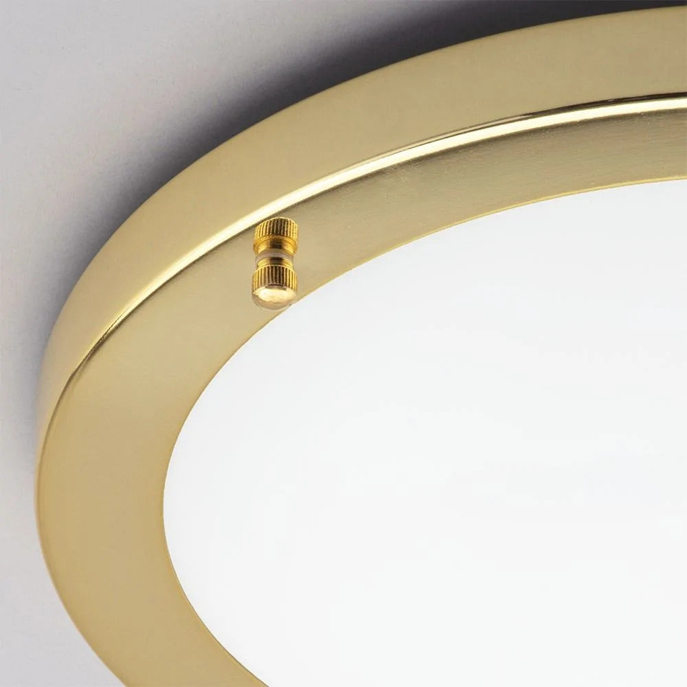 Spa Delphi Shiny Brass Large Flush Ceiling Light - SPA-34050-BRS