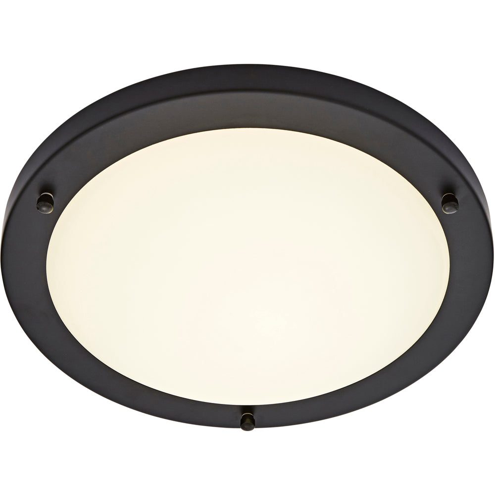 Spa Delphi Satin Black Large Flush Ceiling Light - SPA-34050-SBLK