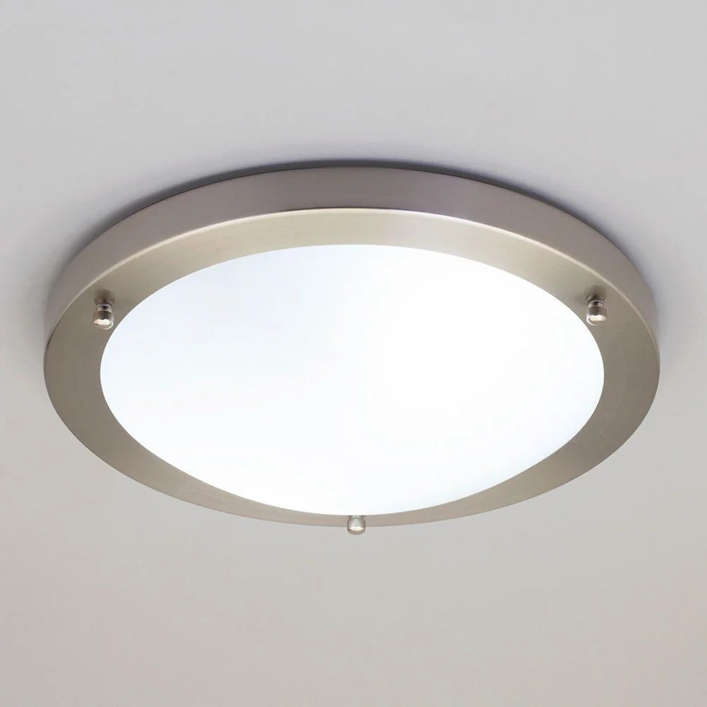 Spa Delphi Satin Nickel Large Flush Ceiling Light - SPA-34050-SNIC