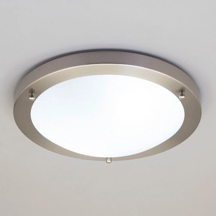 Spa Delphi Satin Nickel Large Flush Ceiling Light - SPA-34050-SNIC