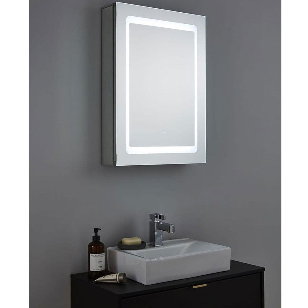 Spa Arte Illuminated Bathroom Single Door Mirror Cabinet - SPA-35707