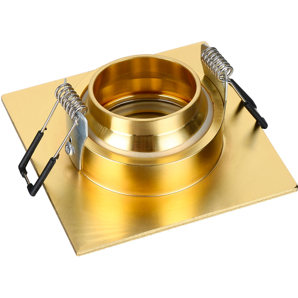 Spa Cali Satin Brass Tiltable Square Ceiling Downlight - SPA-35723