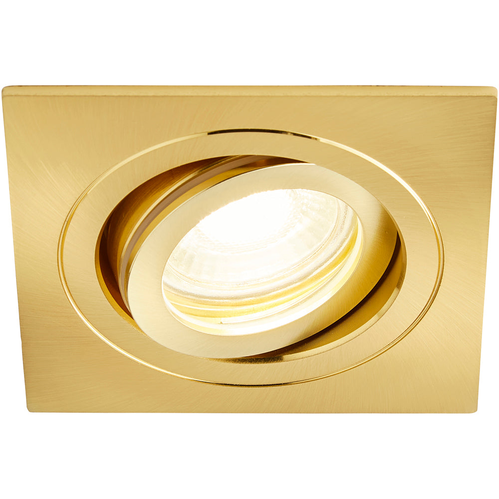 Spa Cali Satin Brass Tiltable Square Ceiling Downlight - SPA-35723
