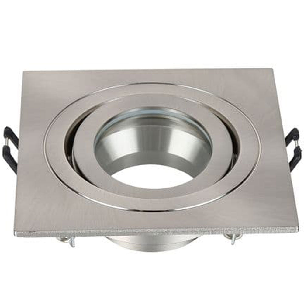 Spa Cali Satin Nickel Tiltable Square Ceiling Downlight - SPA-35726