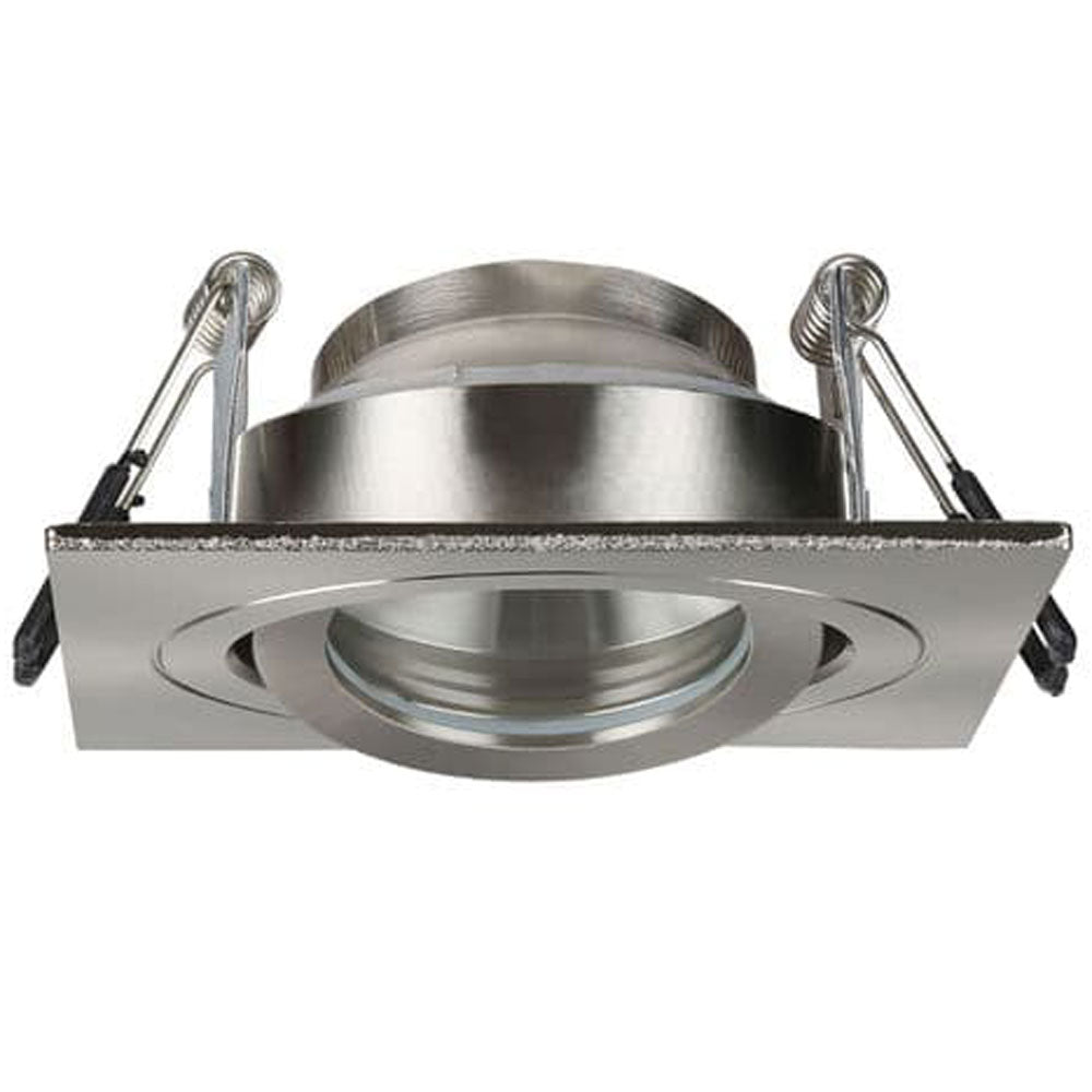 Spa Cali Satin Nickel Tiltable Square Ceiling Downlight - SPA-35726