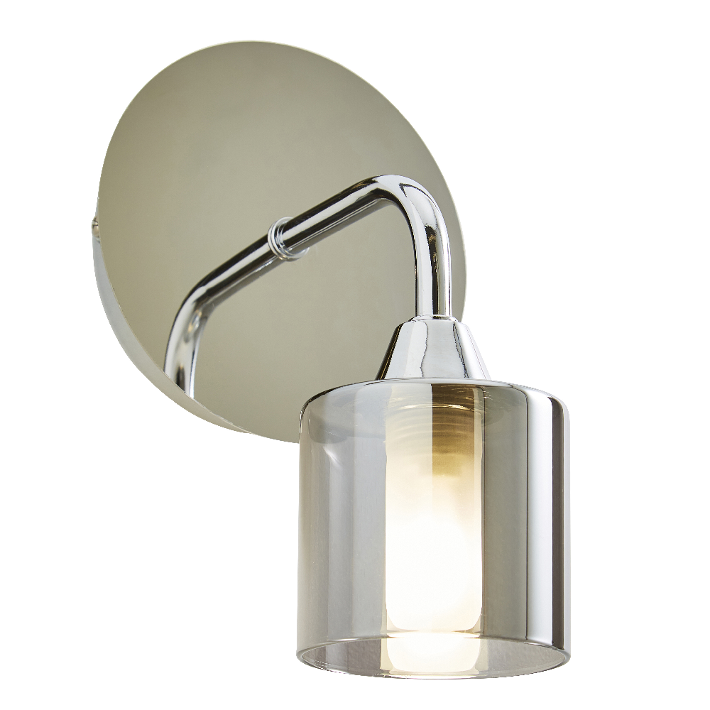 Spa Patras Smoke/Chrome Bathroom Wall Light - SPA-35811-CHR