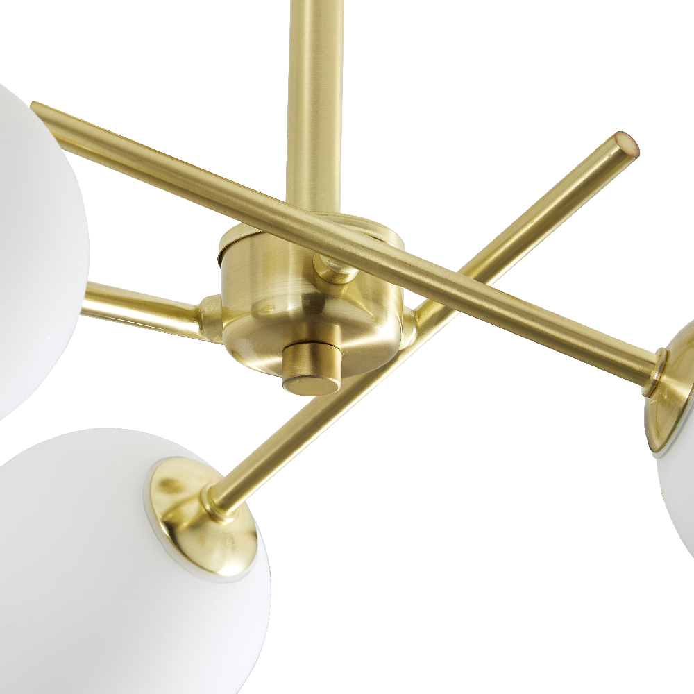 Spa Lindos Satin Brass Cross Arm Semi Flush Ceiling Light - SPA-35836-SBRS