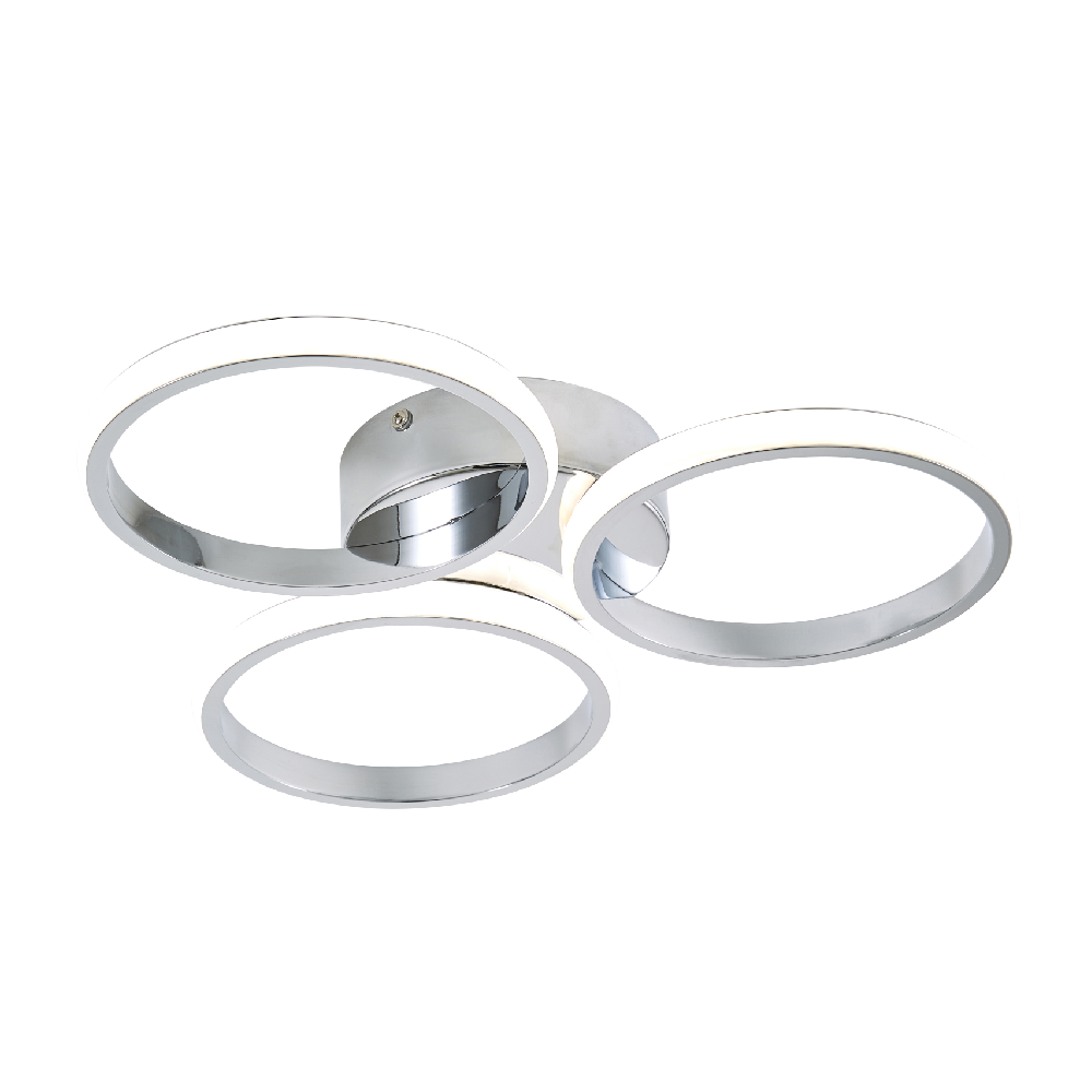 Spa Chios Chrome 3 LED Rings Flush Ceiling Light -SPA-36129-CHR