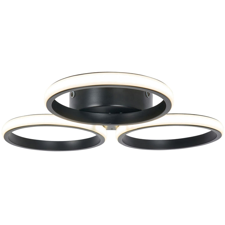 Spa Chios Matt Black LED Rings Bathroom Flush Ceiling Light - SPA-36129-MBLK