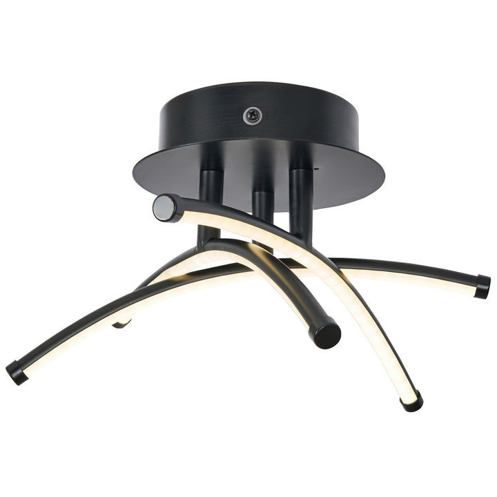 Spa Mandra Black Cross-Over LED Bathroom Ceiling Light - SPA-36140-MBLK