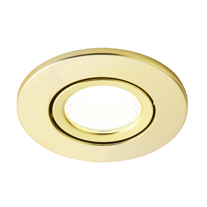 Spa Como Satin Brass Firerated LED IP65 Downlight - SPA-38571-SBRS