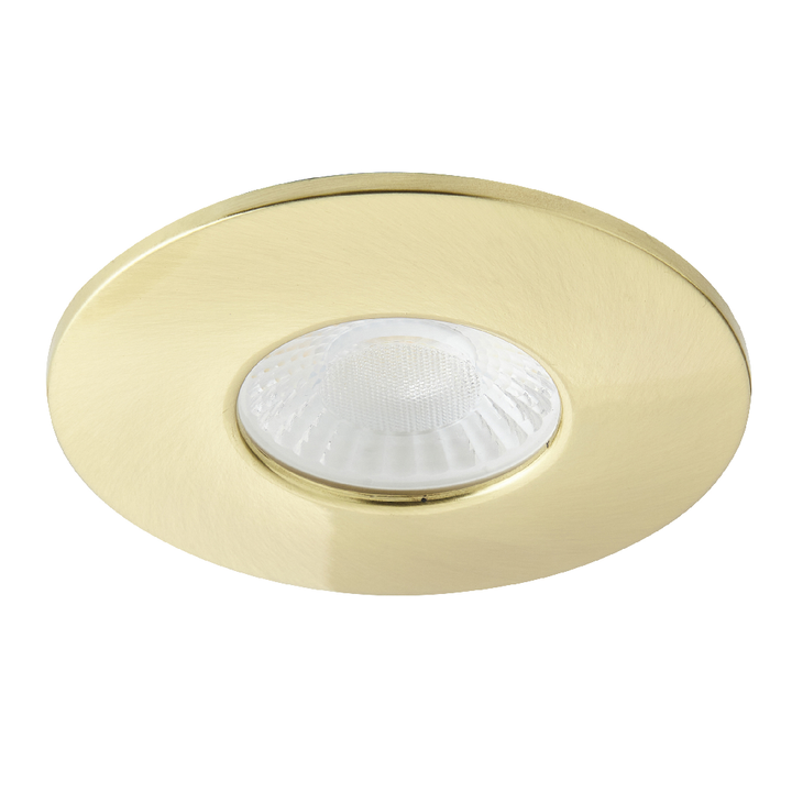 Spa Fixed Satin Brass Firerated LED IP65 Recessed Downlight - SPA-38572-SBRS