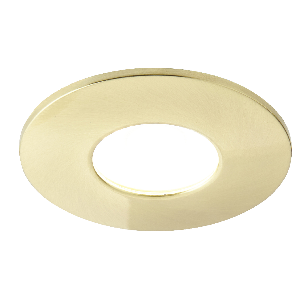 Spa Fixed Satin Brass Firerated LED IP65 Recessed Downlight - SPA-38572-SBRS