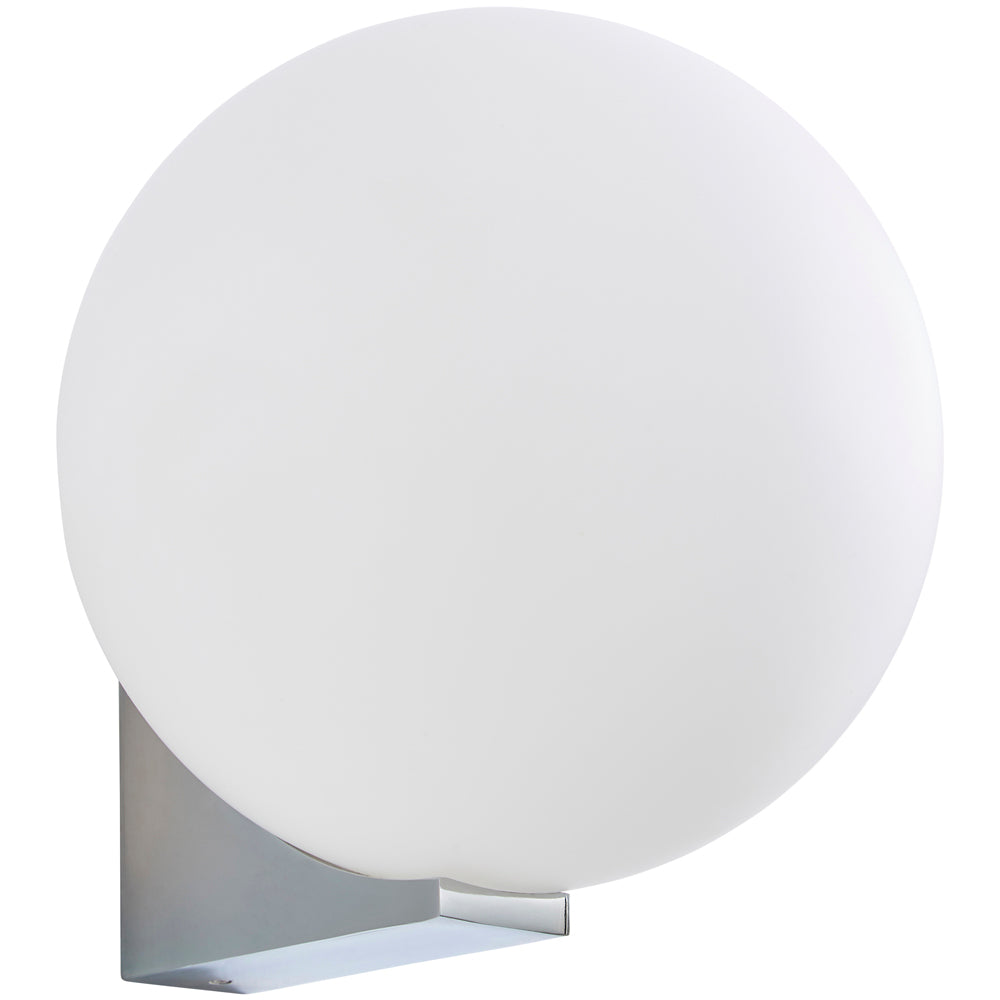 Spa Thiva Chrome Opal Glass IP44 Wall Light - SPA-38576-CHR