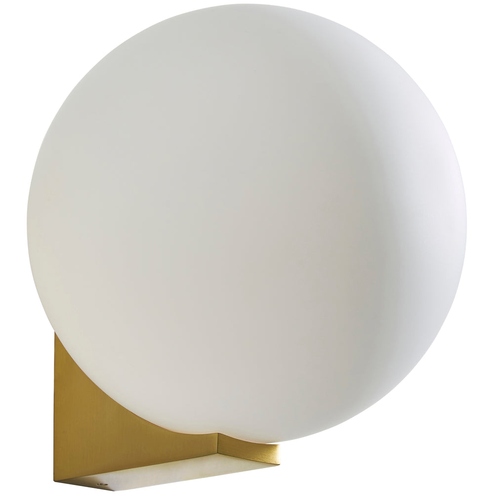 Spa Thiva Satin Brass Opal Glass IP44 Wall Light - SPA-38576-SBRS