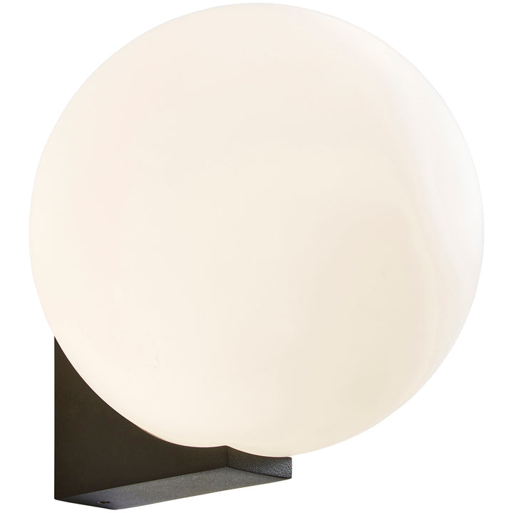Spa Thiva Textured Black Opal Glass IP44 Wall Light - SPA-38576-TBLK