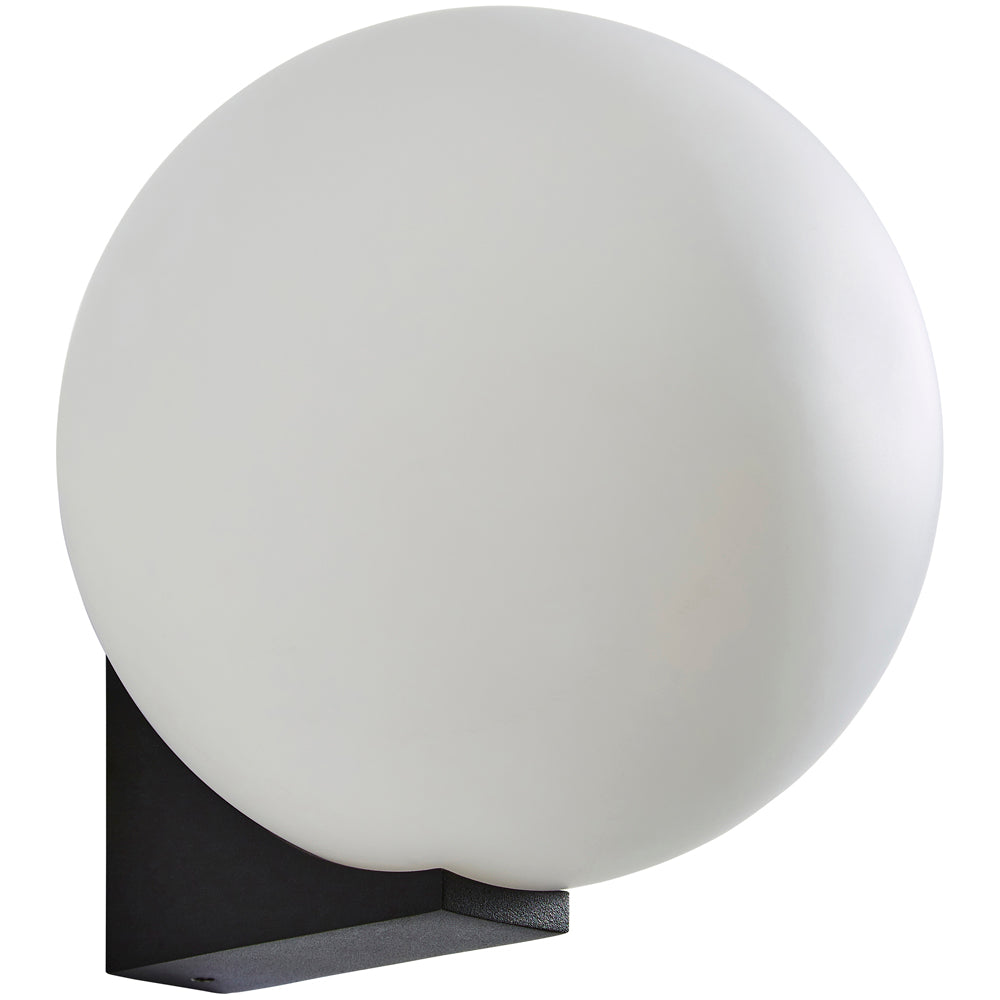 Spa Thiva Textured Black Opal Glass IP44 Wall Light - SPA-38576-TBLK
