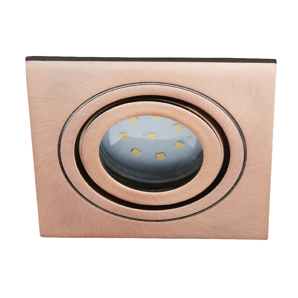 Spa Cali Brushed Copper IP65 Tiltable Square Downlight - SPA-38577-BRCOP