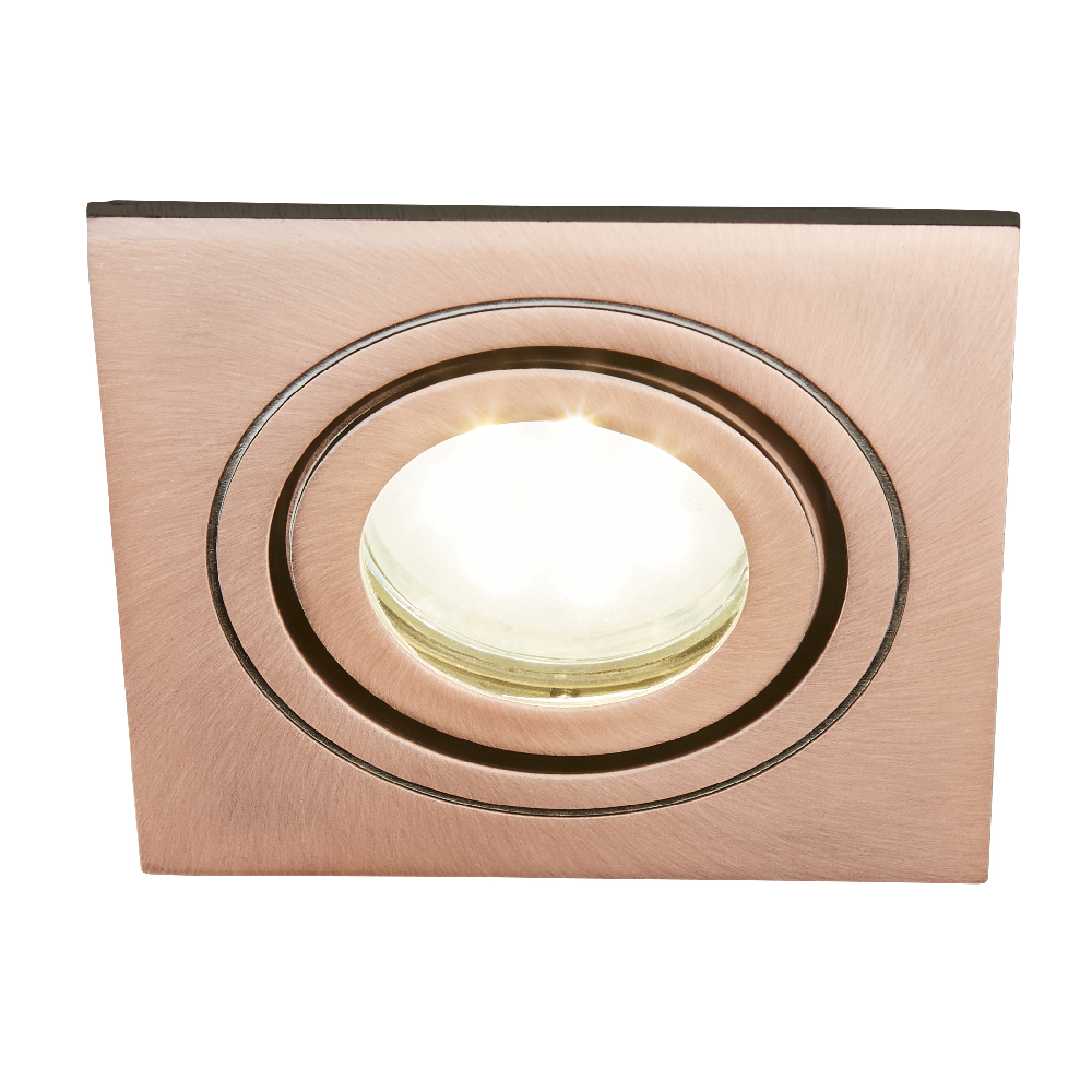 Spa Cali Brushed Copper IP65 Tiltable Square Downlight - SPA-38577-BRCOP