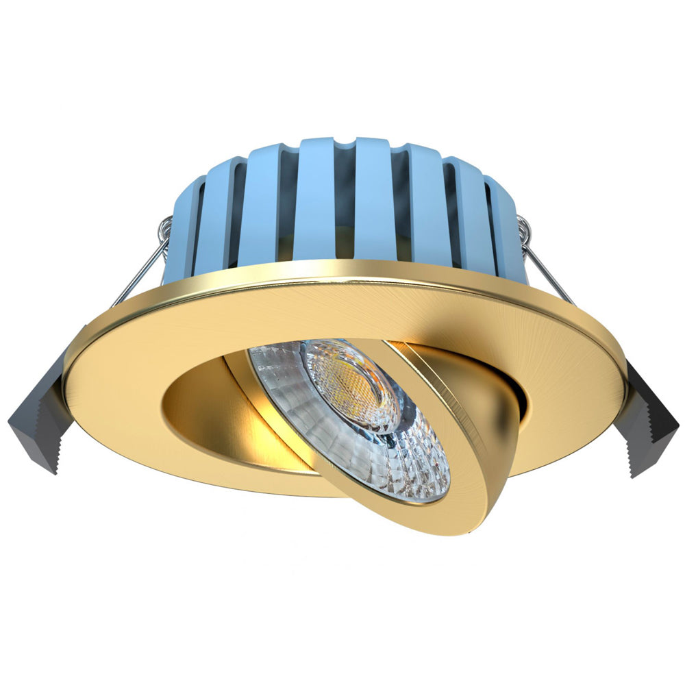 Spa Eden Satin Brass 7 Watt LED Adjustable IP65 Colour Changing Downlight - SPA-41111-SBRS